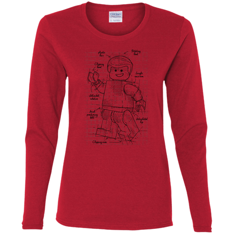 T-Shirts Red / S Lego Plan Women's Long Sleeve T-Shirt