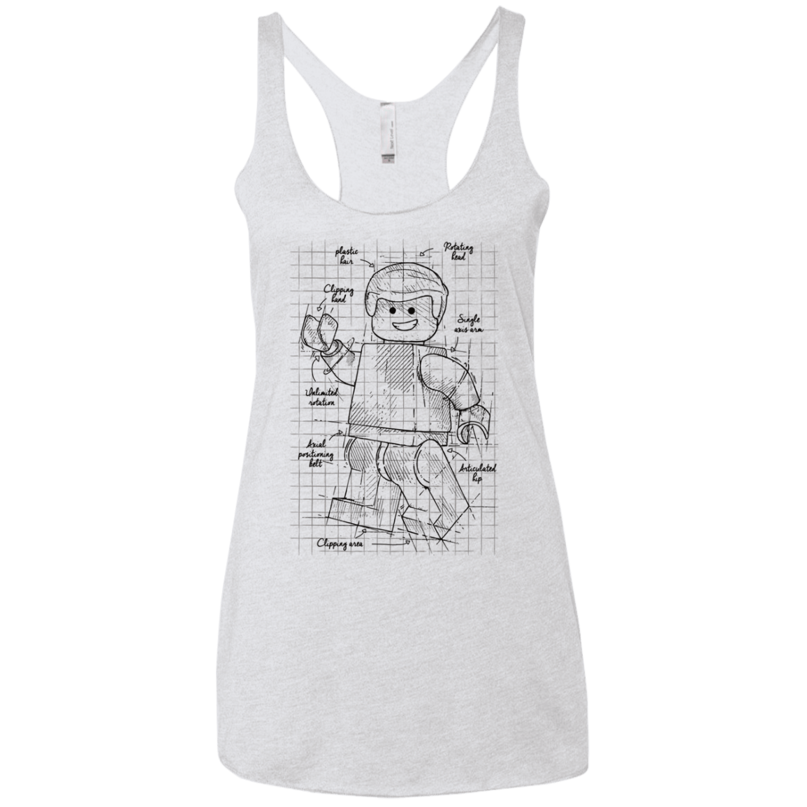 T-Shirts Heather White / X-Small Lego Plan Women's Triblend Racerback Tank