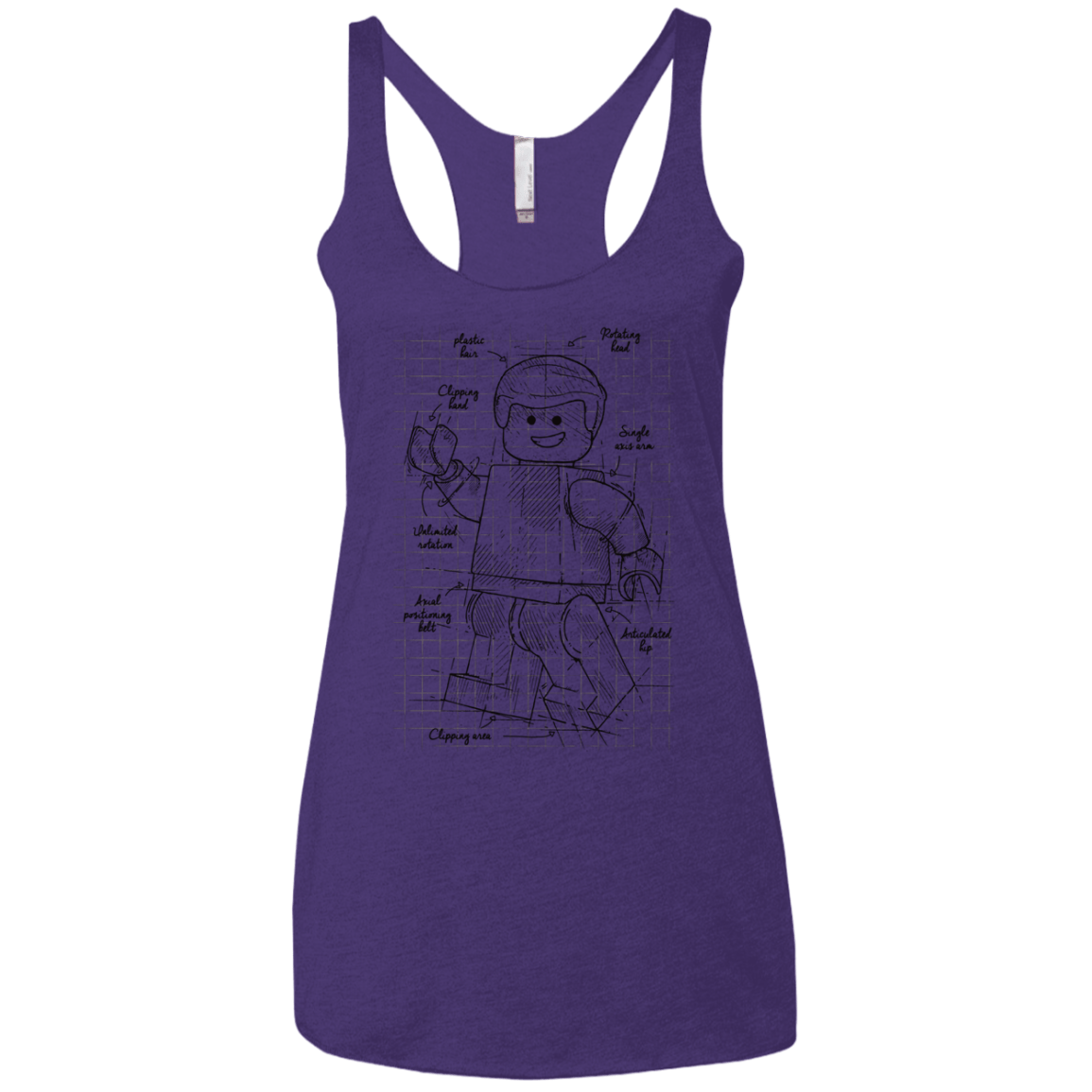 T-Shirts Purple Rush / X-Small Lego Plan Women's Triblend Racerback Tank