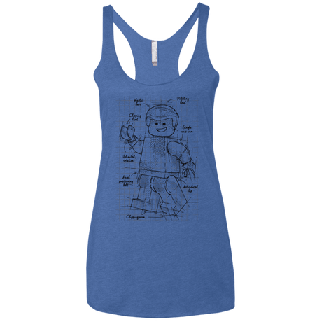 T-Shirts Vintage Royal / X-Small Lego Plan Women's Triblend Racerback Tank