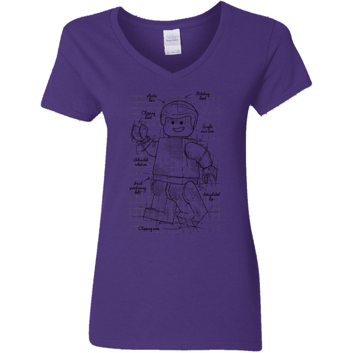 T-Shirts Purple / S Lego Plan Women's V-Neck T-Shirt