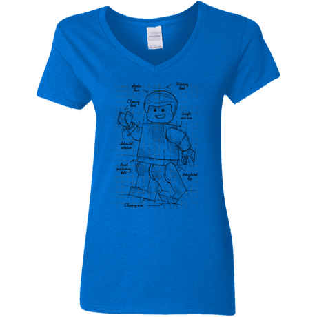 T-Shirts Royal / S Lego Plan Women's V-Neck T-Shirt