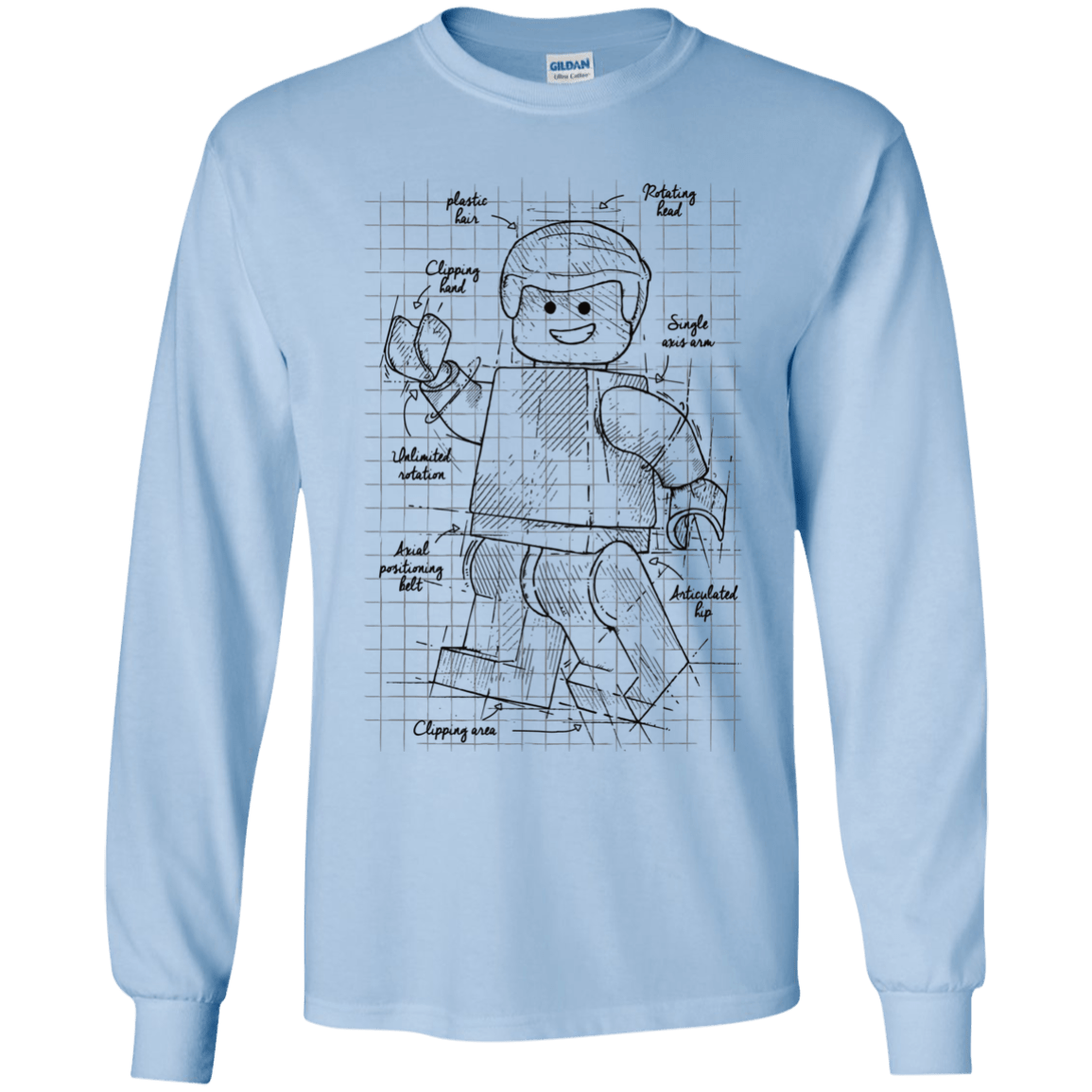 T-Shirts Light Blue / YS Lego Plan Youth Long Sleeve T-Shirt