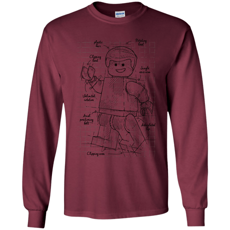 T-Shirts Maroon / YS Lego Plan Youth Long Sleeve T-Shirt