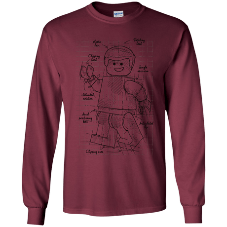 T-Shirts Maroon / YS Lego Plan Youth Long Sleeve T-Shirt