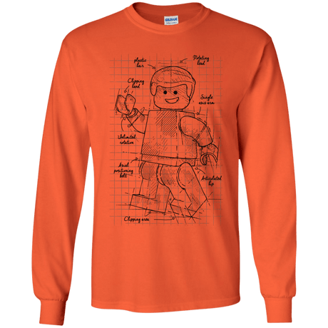T-Shirts Orange / YS Lego Plan Youth Long Sleeve T-Shirt