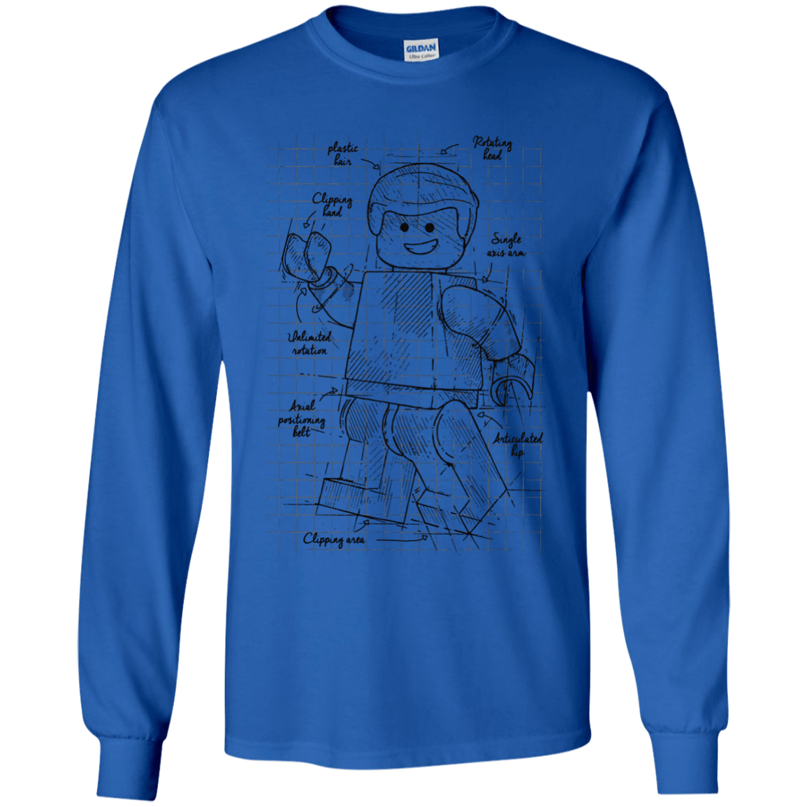 T-Shirts Royal / YS Lego Plan Youth Long Sleeve T-Shirt