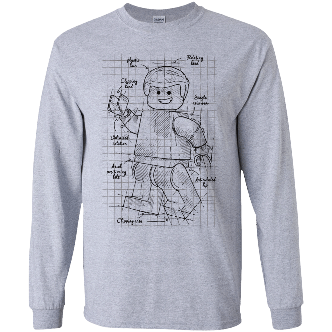 T-Shirts Sport Grey / YS Lego Plan Youth Long Sleeve T-Shirt