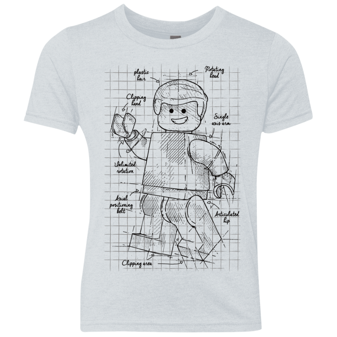 T-Shirts Heather White / YXS Lego Plan Youth Triblend T-Shirt
