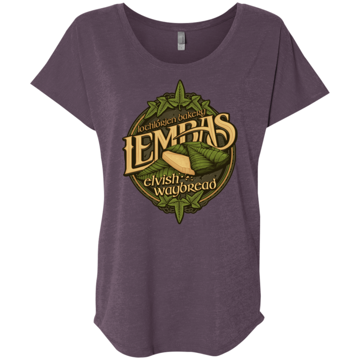 T-Shirts Vintage Purple / X-Small Lembas Bread Triblend Dolman Sleeve