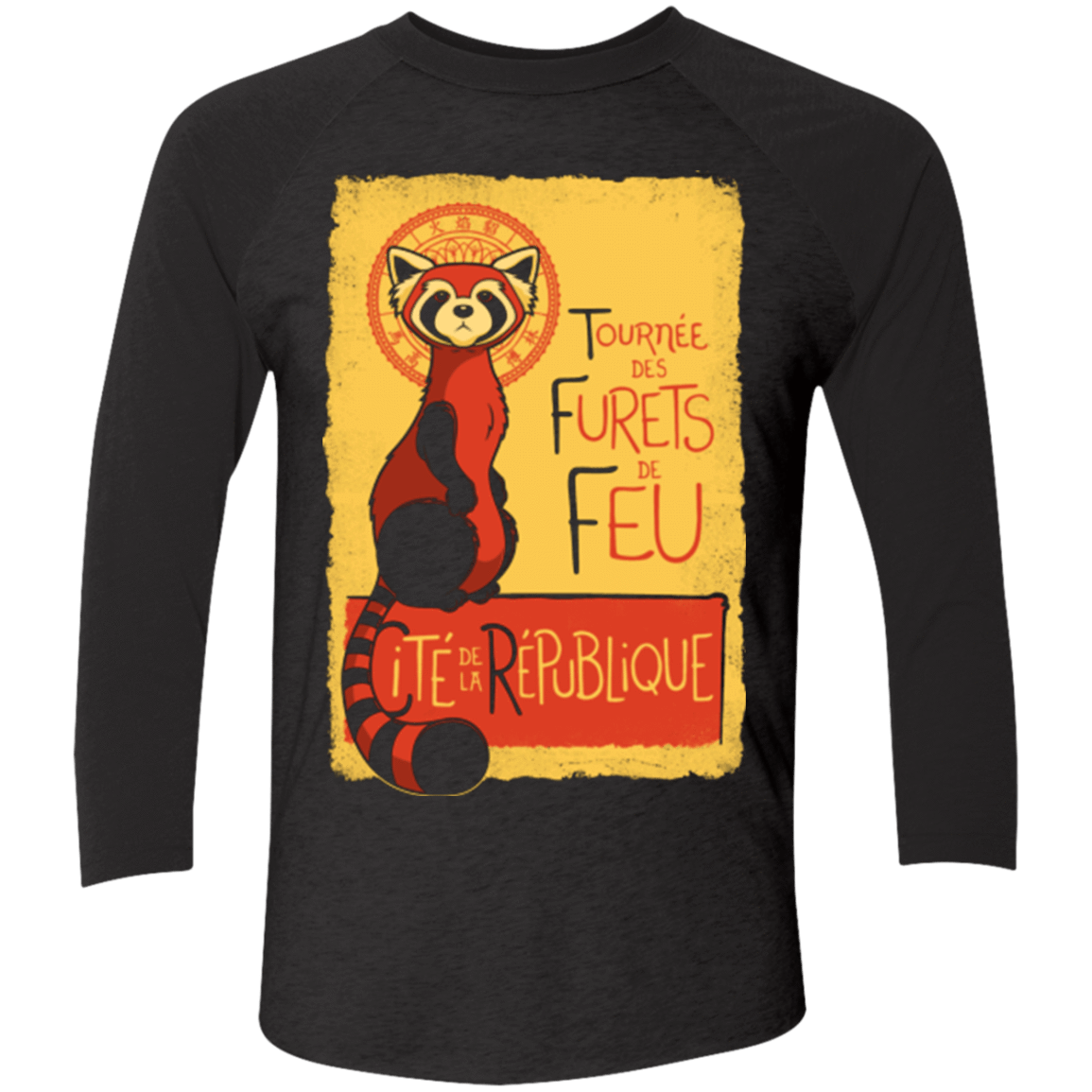 T-Shirts Vintage Black/Vintage Black / X-Small Les Furets de Feu Men's Triblend 3/4 Sleeve