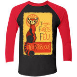 T-Shirts Vintage Black/Vintage Red / X-Small Les Furets de Feu Men's Triblend 3/4 Sleeve