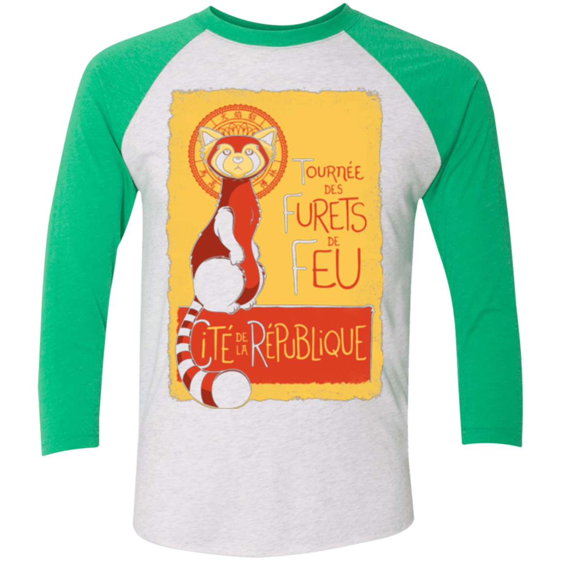 T-Shirts Heather White/Envy / X-Small Les Furets de Feu Triblend 3/4 Sleeve