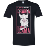 T-Shirts Black / X-Small Less Drama More Llama Men's Semi-Fitted Softstyle