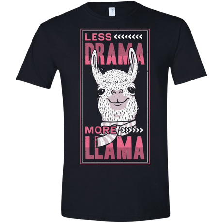T-Shirts Black / X-Small Less Drama More Llama Men's Semi-Fitted Softstyle