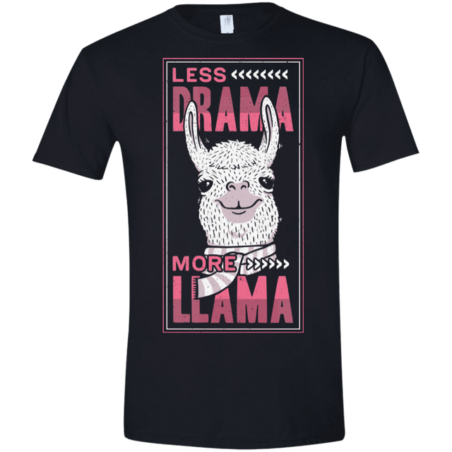 T-Shirts Black / X-Small Less Drama More Llama Men's Semi-Fitted Softstyle