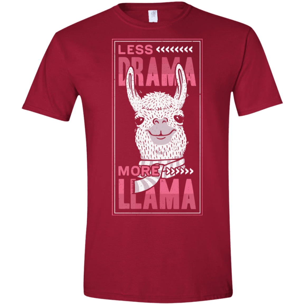 T-Shirts Cardinal Red / S Less Drama More Llama Men's Semi-Fitted Softstyle