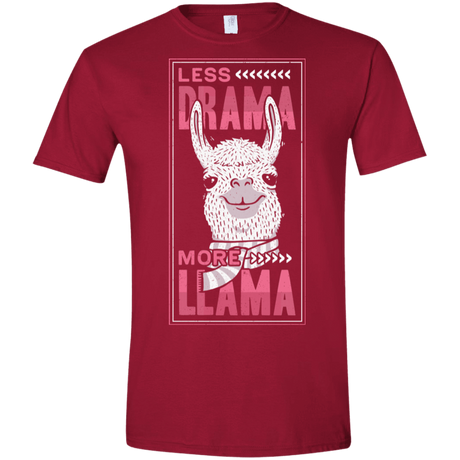 T-Shirts Cardinal Red / S Less Drama More Llama Men's Semi-Fitted Softstyle