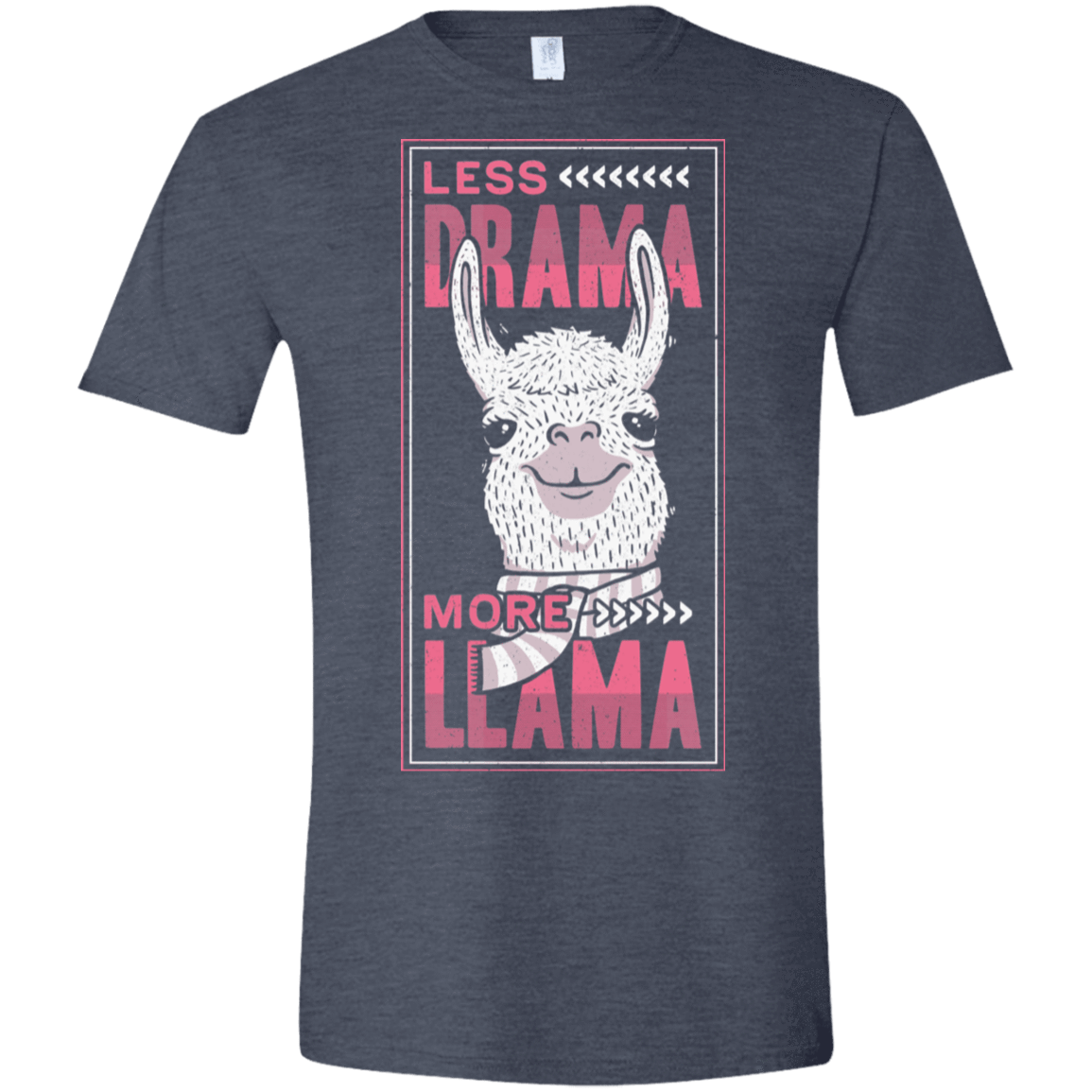 T-Shirts Heather Navy / S Less Drama More Llama Men's Semi-Fitted Softstyle