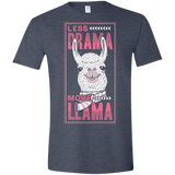T-Shirts Heather Navy / S Less Drama More Llama Men's Semi-Fitted Softstyle
