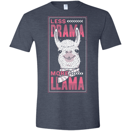T-Shirts Heather Navy / S Less Drama More Llama Men's Semi-Fitted Softstyle