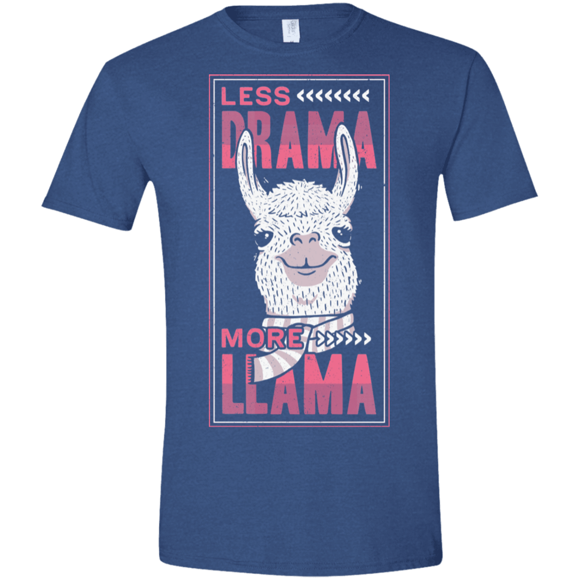 T-Shirts Heather Royal / X-Small Less Drama More Llama Men's Semi-Fitted Softstyle