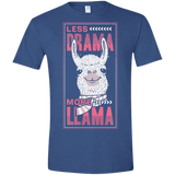 T-Shirts Heather Royal / X-Small Less Drama More Llama Men's Semi-Fitted Softstyle