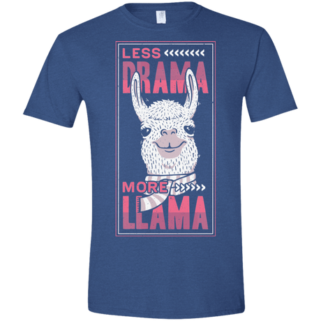 T-Shirts Heather Royal / X-Small Less Drama More Llama Men's Semi-Fitted Softstyle