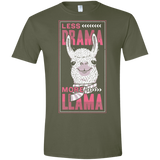T-Shirts Military Green / S Less Drama More Llama Men's Semi-Fitted Softstyle