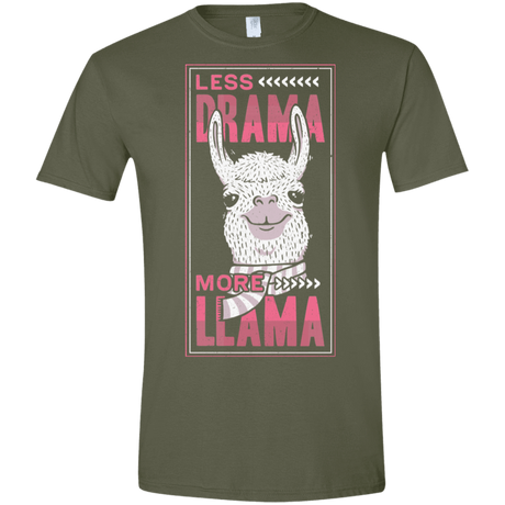 T-Shirts Military Green / S Less Drama More Llama Men's Semi-Fitted Softstyle