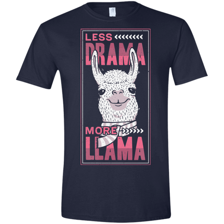 T-Shirts Navy / X-Small Less Drama More Llama Men's Semi-Fitted Softstyle