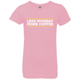 T-Shirts Light Pink / YXS Less Monday More Coffee Girls Premium T-Shirt