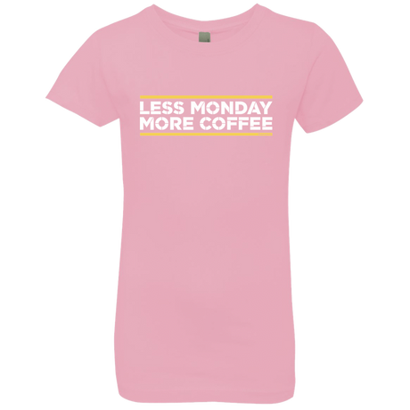 T-Shirts Light Pink / YXS Less Monday More Coffee Girls Premium T-Shirt