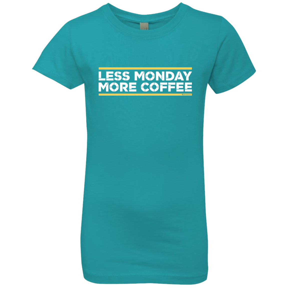 T-Shirts Tahiti Blue / YXS Less Monday More Coffee Girls Premium T-Shirt