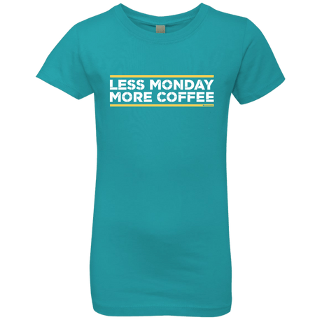 T-Shirts Tahiti Blue / YXS Less Monday More Coffee Girls Premium T-Shirt