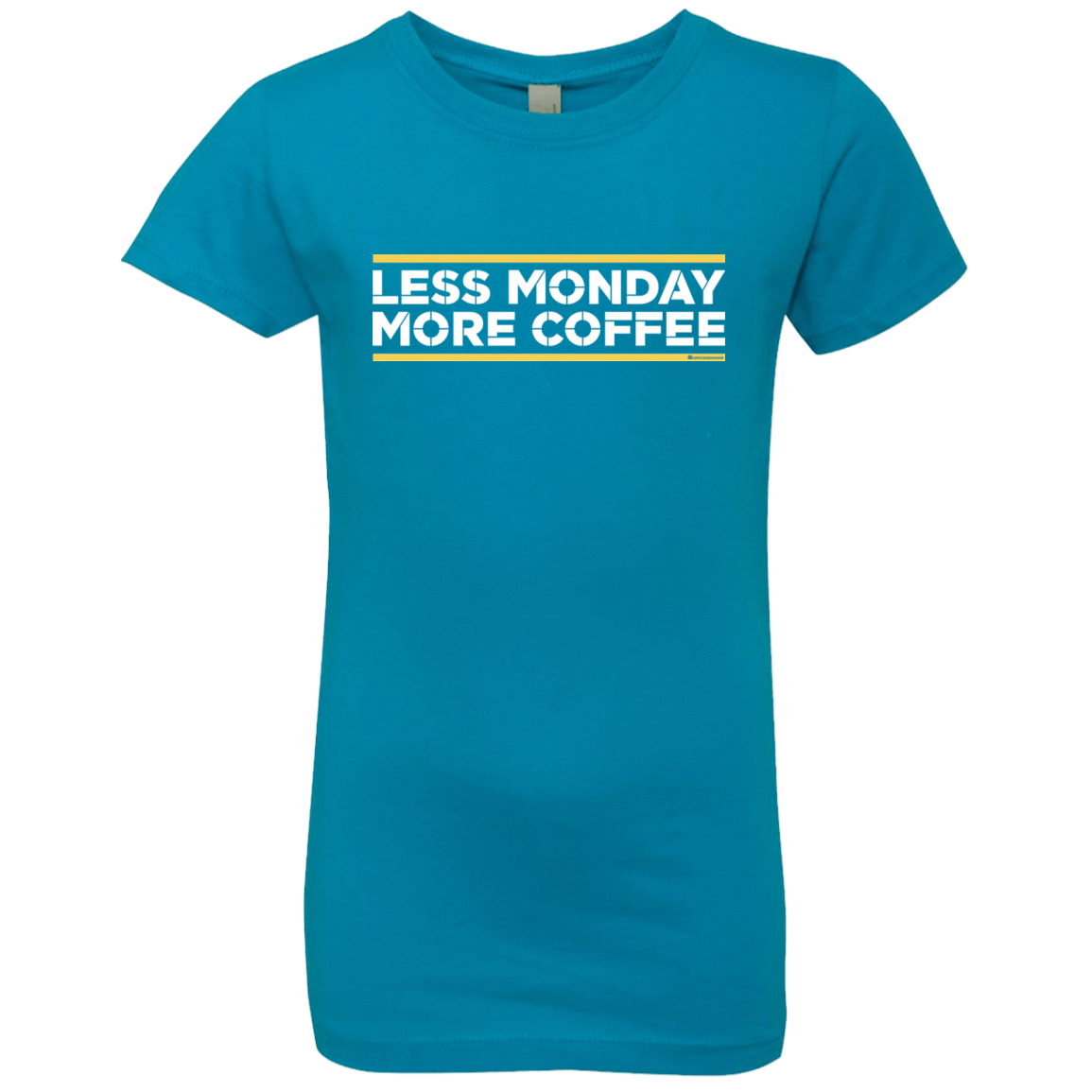 T-Shirts Turquoise / YXS Less Monday More Coffee Girls Premium T-Shirt