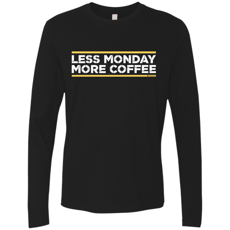 T-Shirts Black / Small Less Monday More Coffee Men's Premium Long Sleeve
