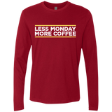 T-Shirts Cardinal / Small Less Monday More Coffee Men's Premium Long Sleeve