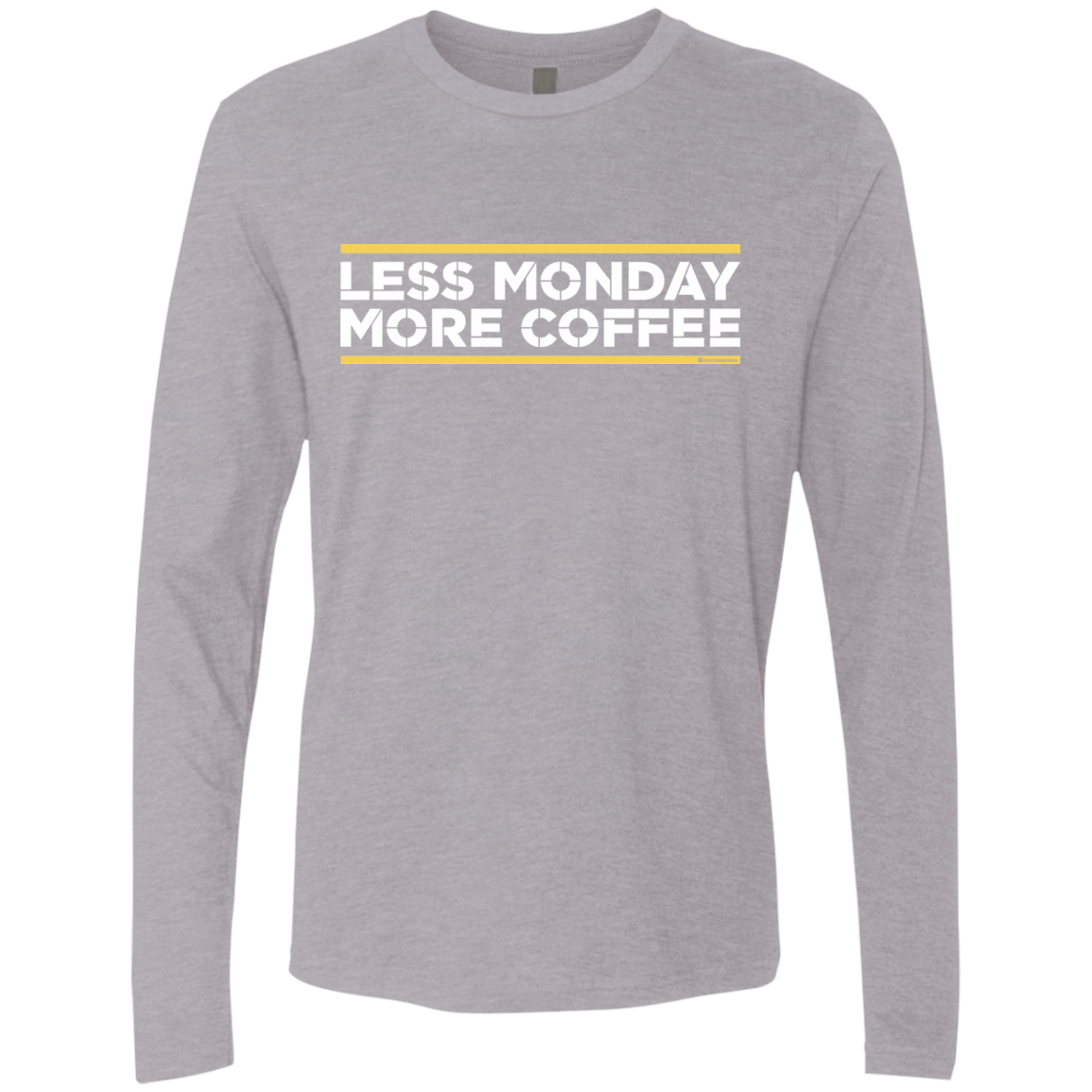 T-Shirts Heather Grey / Small Less Monday More Coffee Men's Premium Long Sleeve