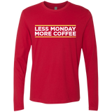 T-Shirts Red / Small Less Monday More Coffee Men's Premium Long Sleeve