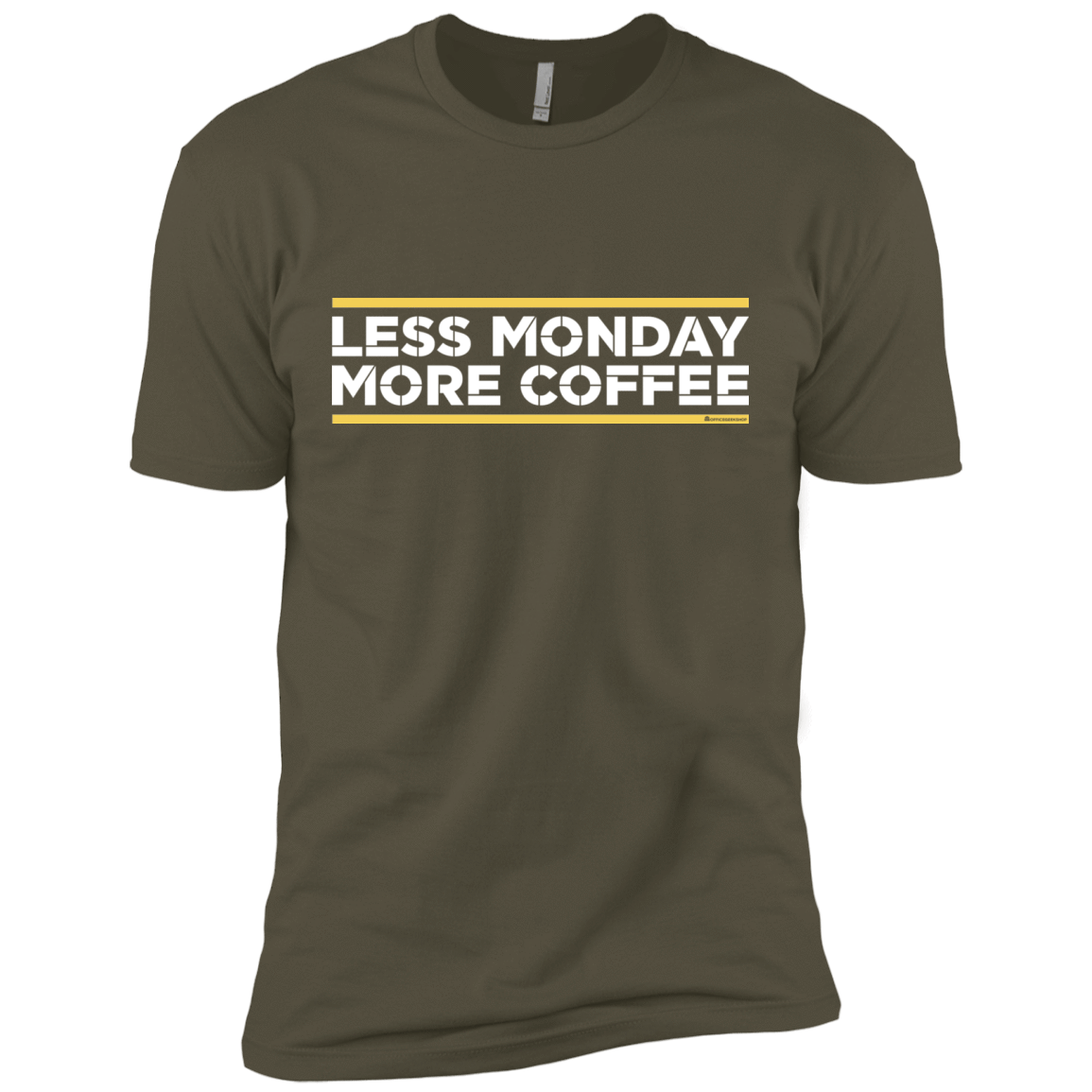 T-Shirts Military Green / X-Small Less Monday More Coffee Men's Premium T-Shirt