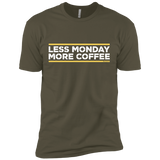 T-Shirts Military Green / X-Small Less Monday More Coffee Men's Premium T-Shirt