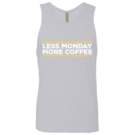 T-Shirts Heather Grey / Small Less Monday More Coffee Men's Premium Tank Top