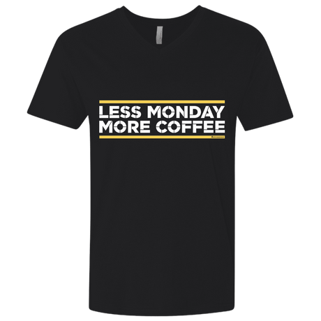 T-Shirts Black / X-Small Less Monday More Coffee Men's Premium V-Neck
