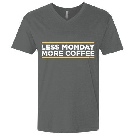 T-Shirts Heavy Metal / X-Small Less Monday More Coffee Men's Premium V-Neck