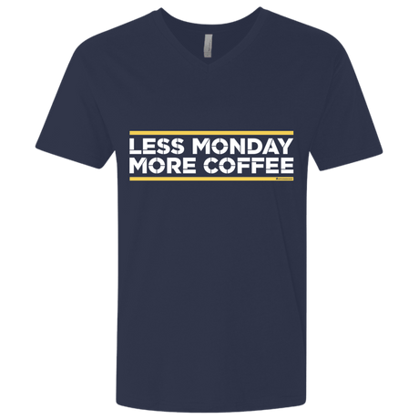 T-Shirts Midnight Navy / X-Small Less Monday More Coffee Men's Premium V-Neck