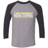 T-Shirts Premium Heather/Vintage Black / X-Small Less Monday More Coffee Men's Triblend 3/4 Sleeve