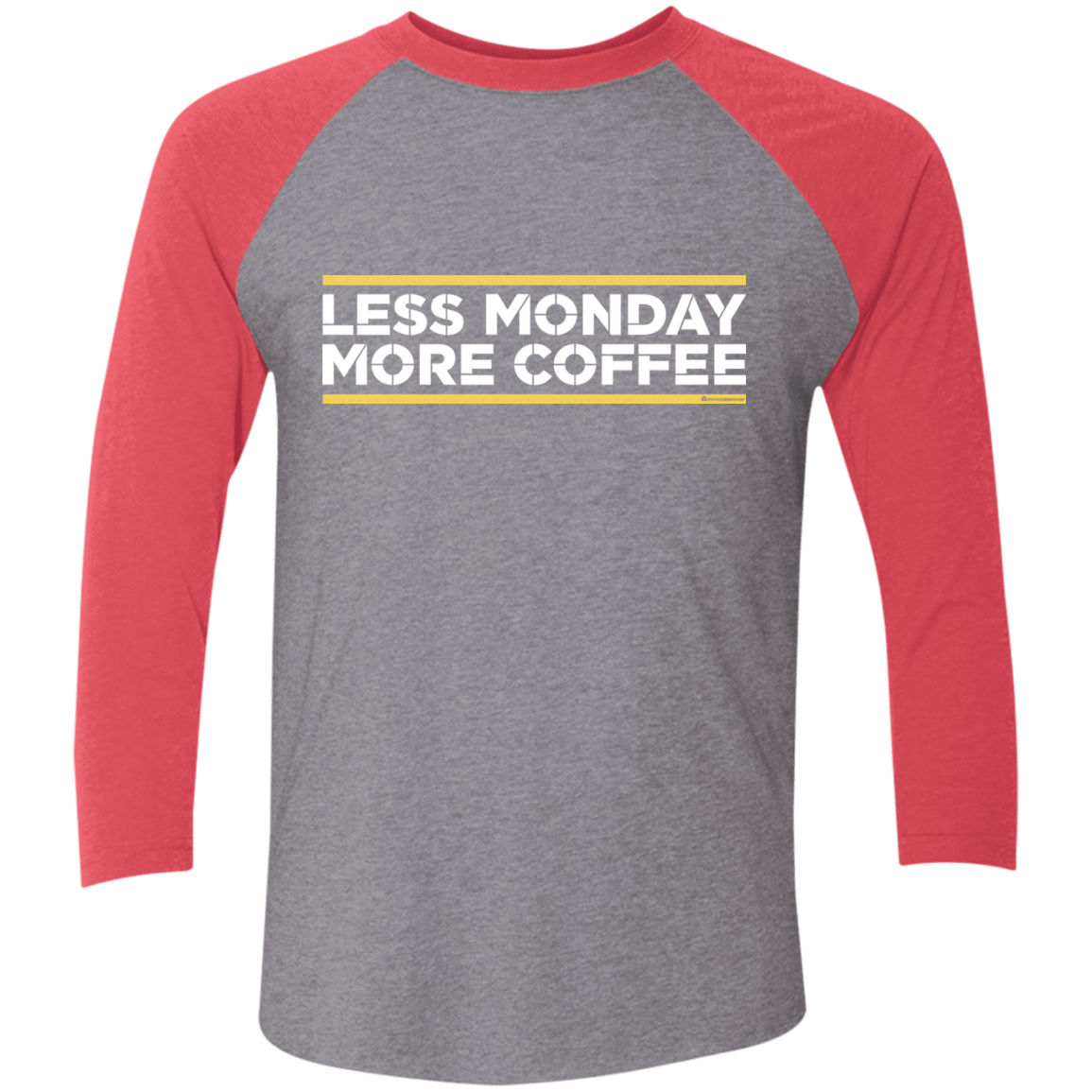 T-Shirts Premium Heather/ Vintage Red / X-Small Less Monday More Coffee Men's Triblend 3/4 Sleeve