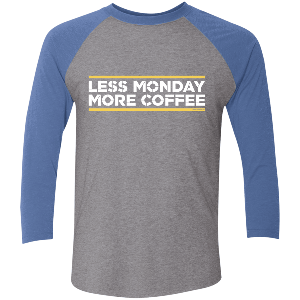 T-Shirts Premium Heather/Vintage Royal / X-Small Less Monday More Coffee Men's Triblend 3/4 Sleeve