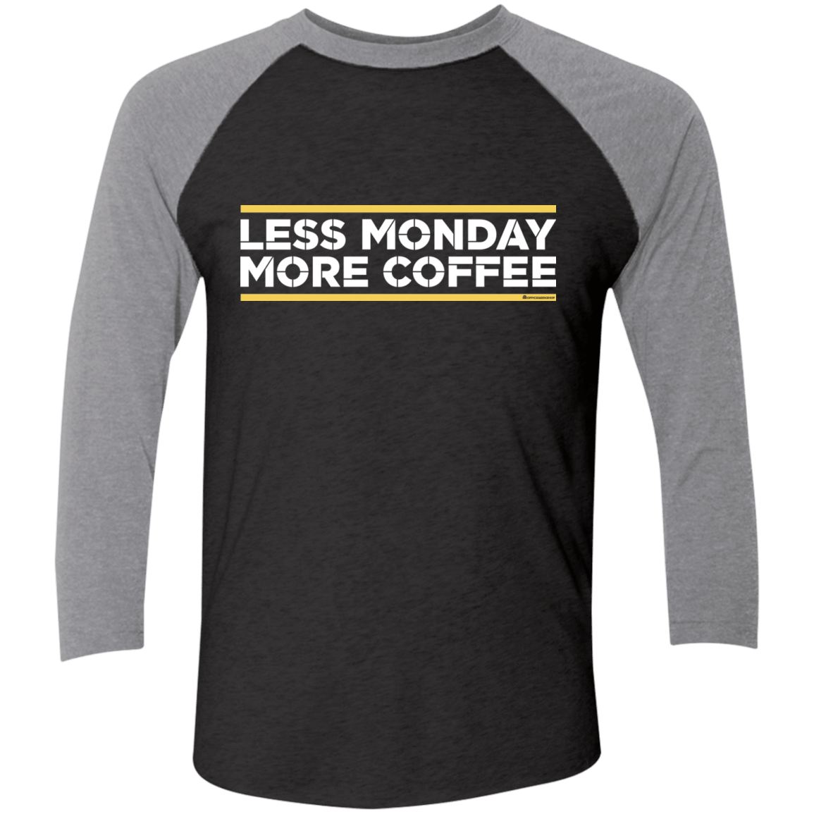 T-Shirts Vintage Black/Premium Heather / X-Small Less Monday More Coffee Men's Triblend 3/4 Sleeve